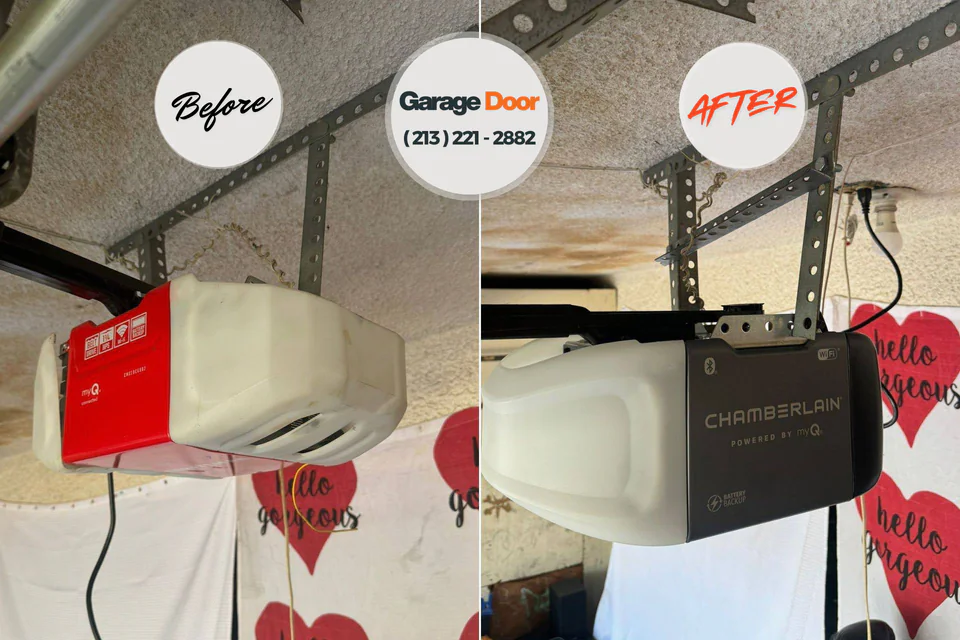 Before and after: garage door repair Waverly, MI